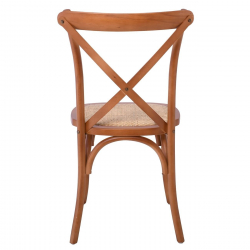 DESTINY Καρέκλα Τραπεζαρίας Οξιά Καρυδί, Κάθισμα Ψάθα, Στοιβαζόμενη  48x52x89cm