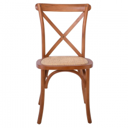 DESTINY Καρέκλα Τραπεζαρίας Οξιά Καρυδί, Κάθισμα Ψάθα, Στοιβαζόμενη  48x52x89cm