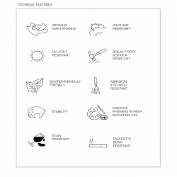 Contract Sliq Normal Επιφάνεια Τραπεζιού τ.Werzalit, Απόχρωση Marble  70x70cm/16mm