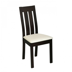 REGO Καρέκλα Οξιά Σκούρο Καρυδί, PVC Εκρού  45x52x97cm