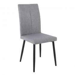 MINA Καρέκλα Τραπεζαρίας Κουζίνας, Μέταλλο Βαφή Μαύρο, Ύφασμα Grey-Brown  43x56x97cm