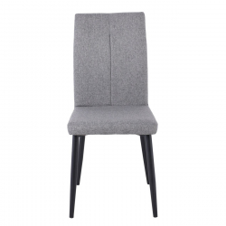 MINA Καρέκλα Τραπεζαρίας Κουζίνας, Μέταλλο Βαφή Μαύρο, Ύφασμα Grey-Brown  43x56x97cm