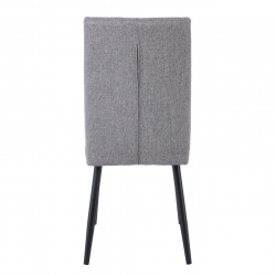 MINA Καρέκλα Τραπεζαρίας Κουζίνας, Μέταλλο Βαφή Μαύρο, Ύφασμα Grey-Brown  43x56x97cm