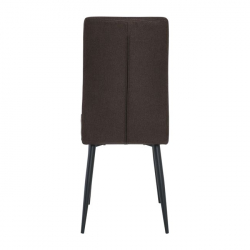 MINA Καρέκλα Τραπεζαρίας Κουζίνας, Μέταλλο Βαφή Μαύρο, Ύφασμα Σκούρο Καφέ  43x56x97cm