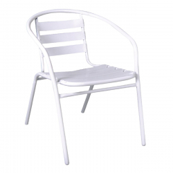 FUNKY Πολυθρόνα Μέταλλο - Αλουμίνιο Βαφή Άσπρο  54x60x73cm