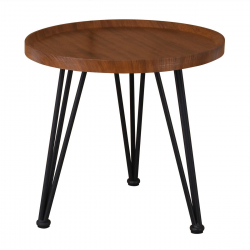 MATRIX Τραπεζάκι Σαλονιού Καθιστικού, Μέταλλο Βαφή Μαύρο, Ξύλο Καρυδί  Φ50xH.46cm