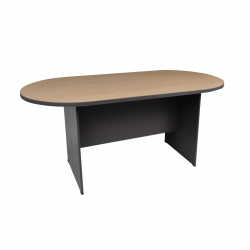 ΣΥΝΕΔΡΙΟΥ-A Τραπέζι Οβάλ Απόχρωση Dark Grey - Beech  180x90x75cm