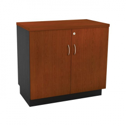 ΝΤΟΥΛΑΠΙ Χαμηλό Γραφείου Δίφυλλο με 2 Ράφια, Απόχρωση Dark Grey - Cherry  80x45x75cm