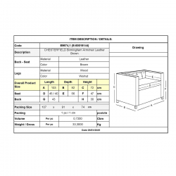 CHESTERFIELD Birmingham Πολυθρόνα Σαλονιού Καθιστικού,Δέρμα Απόχρωση Καφέ  103x92x72cm