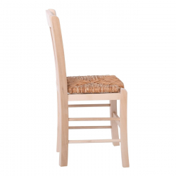 CASA Καρέκλα Οξιά Άβαφη με Ψάθα Αβίδωτη  42x45x88cm