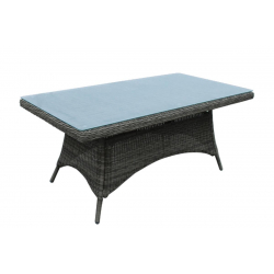 MONTANA Τραπέζι Dining Κήπου-Βεράντας ALU, Φ5mm Round Wicker Grey Brown  160x90 H.75cm