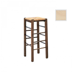 ΤΑΒΕΡΝΑΣ Σκαμπό BAR, Οξιά Άβαφο με Ψάθα Αβίδωτη  35x35x80cm