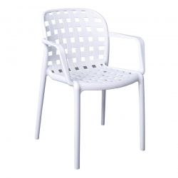 DENON Πολυθρόνα Στοιβαζόμενη PP-UV  Άσπρο  58x57x82cm