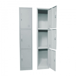 LOCKER 3 Θέσεων Μέταλλο Βαφή Γκρι  38x45x185cm