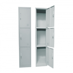 LOCKER 3 Θέσεων Μέταλλο Βαφή Γκρι  38x45x185cm