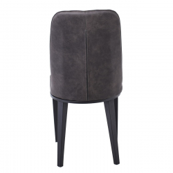 CASTER Καρέκλα Τραπεζαρίας Κουζίνας, Μέταλλο Βαφή Μαύρο, Ύφασμα Suede Ανθρακί  45x60x89cm