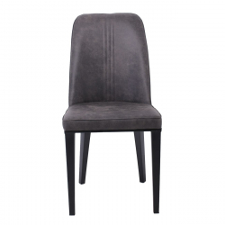 CASTER Καρέκλα Τραπεζαρίας Κουζίνας, Μέταλλο Βαφή Μαύρο, Ύφασμα Suede Ανθρακί  45x60x89cm