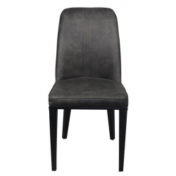 CASTER Καρέκλα Τραπεζαρίας Κουζίνας, Μέταλλο Βαφή Μαύρο, Ύφασμα Suede Ανθρακί  45x60x89cm