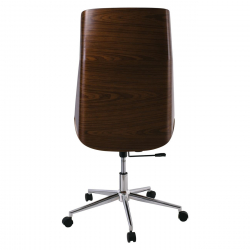 BF9850 Πολυθρόνα Γραφείου Διευθυντή, Μέταλλο Χρώμιο Καρυδί - Pu Μαύρο  65x66x112/120cm