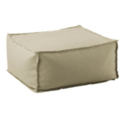 DEPO Πουφ Σκαμπό, 100% Αδιάβροχο, Ύφασμα Sand, Αποσπώμενο Κάλυμμα  60x60x28cm