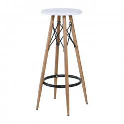 MACK Σκαμπό BAR, Μέταλλο Βαφή Φυσικό, Κάθισμα Απόχρωση Άσπρο  Φ30cm Η.72cm