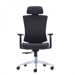 BF9600 Πολυθρόνα Γραφείου Διευθυντή, Βάση Αλουμινίου, Ύφασμα Μαύρο  68x68x120/130cm