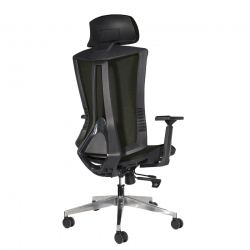 BF9600 Πολυθρόνα Γραφείου Διευθυντή, Βάση Αλουμινίου, Ύφασμα Μαύρο  68x68x120/130cm