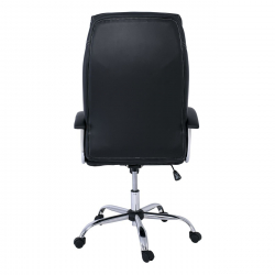 BF5700 Πολυθρόνα Διευθυντή Μέταλλο Χρώμιο, Pu Μαύρο  64x72x112/121cm