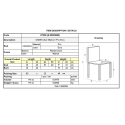 CABIN Καρέκλα Καρυδί - PVC Εκρού  43x50x92cm