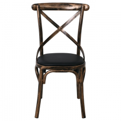 MARLIN Καρέκλα Τραπεζαρίας Μέταλλο Βαφή Black Gold, PU Μαύρο  52x51x86cm