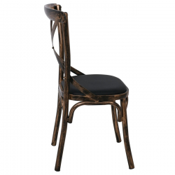 MARLIN Καρέκλα Τραπεζαρίας Μέταλλο Βαφή Black Gold, PU Μαύρο  52x51x86cm