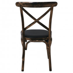 MARLIN Καρέκλα Τραπεζαρίας Μέταλλο Βαφή Black Gold, PU Μαύρο  52x51x86cm