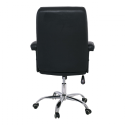 BF6350 Πολυθρόνα Διευθυντή Μέταλλο Χρώμιο, PU Μαύρο  67x69x108/116cm