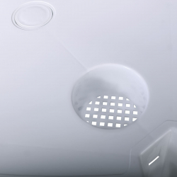 FREDDO Τραπεζάκι Βοηθητικό - Ξαπλώστρας, Στοιβαζόμενο, PP Άσπρο, Ποτηροθήκες+Ομπρελοθήκη  44x44x38cm