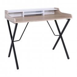 ΓΡΑΦΕΙΟ Μέταλλο Βαφή Μαύρο, Απόχρωση Σημύδας  100x60x88cm