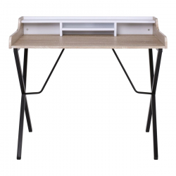 ΓΡΑΦΕΙΟ Μέταλλο Βαφή Μαύρο, Απόχρωση Σημύδας  100x60x88cm