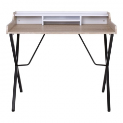 ΓΡΑΦΕΙΟ Μέταλλο Βαφή Μαύρο, Απόχρωση Σημύδας  100x60x88cm