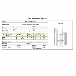 NEXUS Σκαμπό Bar με Πλάτη, Στοιβαζόμενο, Μέταλλο Βαφή Μαύρο  47x51x75/98cm