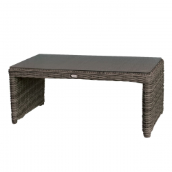 MONTANA Τραπεζάκι Σαλονιού Κήπου-Βεράντας ALU, Φ5mm Round Wicker Grey Brown  100x50 H.45cm