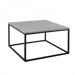 TEXAS Τραπεζάκι Σαλονιού Καθιστικού, Μέταλλο Βαφή Μαύρο - Cement  80x80x45cm