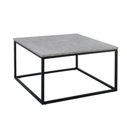 TEXAS Τραπεζάκι Σαλονιού Καθιστικού, Μέταλλο Βαφή Μαύρο - Cement  80x80x45cm