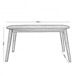 DOM Τραπέζι Τραπεζαρίας Mdf Απόχρωση Oak  150x90x75cm