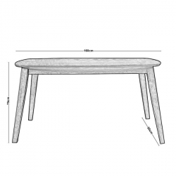 DOM Τραπέζι Τραπεζαρίας Mdf Απόχρωση Oak  150x90x75cm