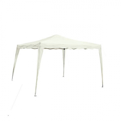 GAZEBO Πτυσσόμενο Μέταλλο Βαφή Άσπρο, Ύφασμα Άσπρο  3x3m (H. 2.55m)