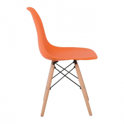 ART Wood Καρέκλα Τραπεζαρίας - Κουζίνας, Πόδια Οξιά, Κάθισμα PP Πορτοκαλί - 1 Step K/D  46x52x82cm