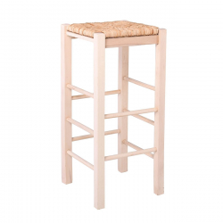 ΤΑΒΕΡΝΑΣ Σκαμπό BAR, Οξιά Εμποτισμός Φυσικό, Κάθισμα Ψάθα  35x35x80cm