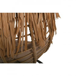 SALSA TROPIC Κρεμαστή Πολυθρόνα, Wicker Φυσικό, Μέταλλο Brown, Μαξιλάρι Μπεζ  Φ105x197cm