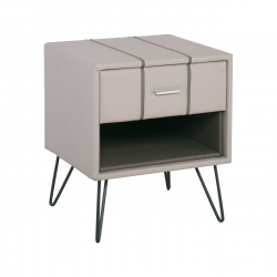 RIALTO Κομοδίνο Pu Μπεζ  48x41x56cm