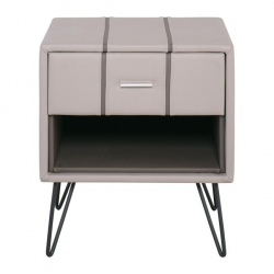 RIALTO Κομοδίνο Pu Μπεζ  48x41x56cm