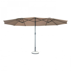 ΟΜΠΡΕΛΑ Oval Σκελετός Μέταλλο Βαφή Ανθρακί - Ύφασμα Μπεζ  270x450cm (H 2,4m - σωλ.Φ48mm)